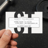 Carte De Visite Gros initiaux Monogramme Personal Trainer Grey cla
