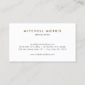 Carte De Visite Gros Monogramme moderne initial sur bois Brown (Dos)