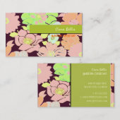 Carte de visite, gros pavots (Devant / Derrière)