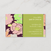 Carte de visite, gros pavots (Dos)