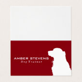 Carte De Visite Gros plan | Entraînement des chiens (rouge) (Extérieur déplié)