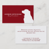 Carte De Visite Gros plan | Entraînement des chiens (rouge) (Devant / Derrière)