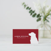 Carte De Visite Gros plan | Entraînement des chiens (rouge) (Debout devant)