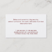 Carte De Visite Gros plan | Entraînement des chiens (rouge) (Dos)