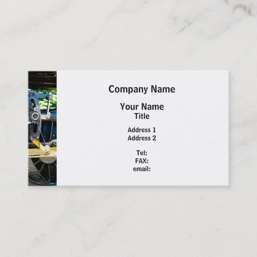 Carte De Visite Gros plan sur la roue de train (Devant)