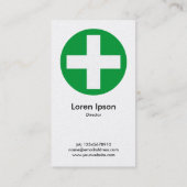 Carte De Visite Gros Plus Signs Vert - Blanc (Carte Or) (Dos)