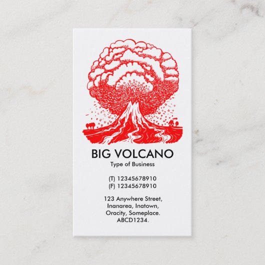 Carte De Visite Gros Volcan - Rouge (Devant)
