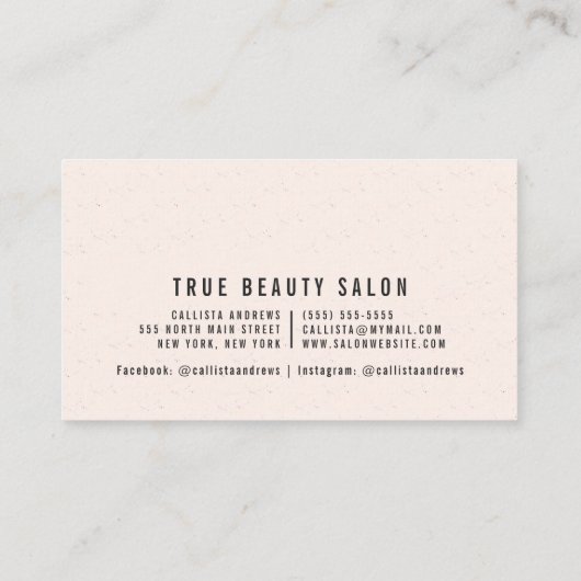 Carte De Visite Grosse Bohême Noir Long Coiffeuse coiffeuse (Dos)