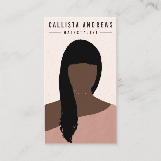 Carte De Visite Grosse Bohême Noir Long Coiffeuse coiffeuse (Devant)