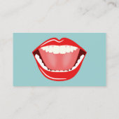 Carte De Visite Grosse bouche Bleu dents Bleu professionnel dentie (Dos)