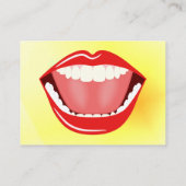 Carte De Visite Grosse Bouche Jaune Or Professionnel Dentelle (Dos)