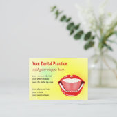 Carte De Visite Grosse Bouche Jaune Or Professionnel Dentelle (Debout devant)