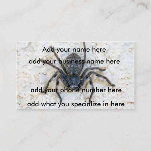 Carte De Visite Grosse Femme Araignée, (Devant)