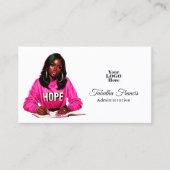 Carte De Visite Grosse femme noire Afro Boss en rose chaud (Devant)