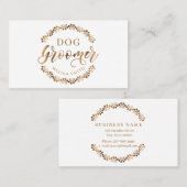 Carte De Visite Grossissement de chien en forme de cercle en or (Devant / Derrière)