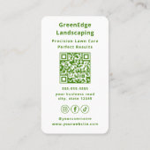Carte De Visite Groundskeeping Lawn Care Landscaping Professional (Dos)