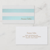 Carte De Visite Groupe bleu turquoise clair simple à rayures (Devant / Derrière)