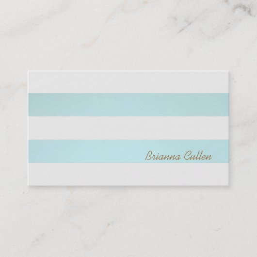 Carte De Visite Groupe bleu turquoise clair simple à rayures (Devant)