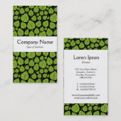 Carte De Visite Groupe Centre - Feuilles - Martian Green sur Noir (Devant / Derrière)