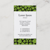 Carte De Visite Groupe Centre - Feuilles - Martian Green sur Noir (Dos)