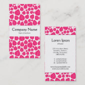 Carte De Visite Groupe Centre - Feuilles - Neon Red sur blanc (Devant / Derrière)