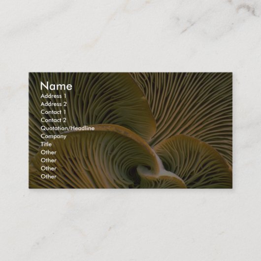 Carte De Visite Groupe de champignon sur un arbre mort (Devant)