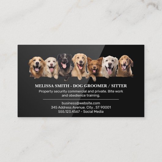 Carte De Visite Groupe de Chiens (Dos)