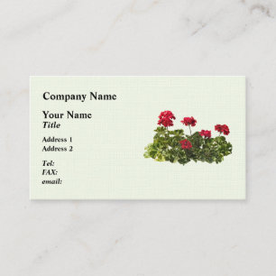 Carte De Visite Groupe de géraniums rouges