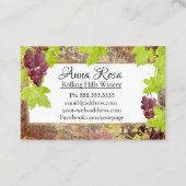 Carte De Visite Groupe de raisin de cuve de cave d'établissement (Dos)