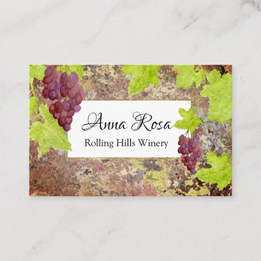 Carte De Visite Groupe de raisin de cuve de cave d'établissement (Devant)
