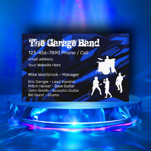 Carte De Visite Groupe de Rock le Plus Cool Style Grunge