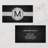 Carte De Visite Groupe Monogramme de luxe | Motif géométrique méta (Devant / Derrière)