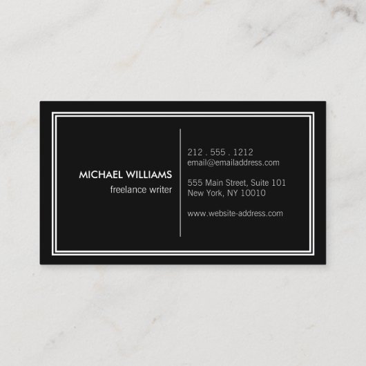 Carte De Visite Groupon Elegant Classic Black (Dos)