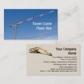 Carte De Visite Grue à tour et excavatrice jaune (Devant / Derrière)