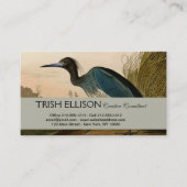 Carte De Visite Grue Bleue Heron Audubon Peinture (Devant)