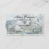 Carte De Visite Grue, cigogne blanche, héron, petit aigle et arbre (Devant)