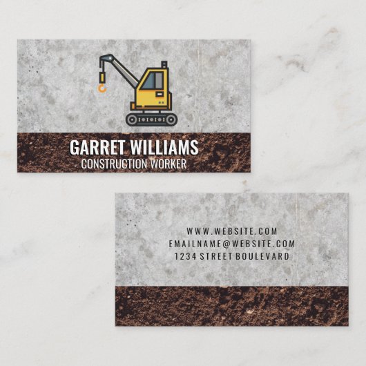 Carte De Visite Grue | Construction (Devant / Derrière)