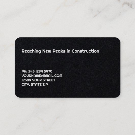 Carte De Visite Grue de construction (Dos)