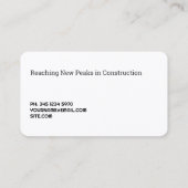 Carte De Visite Grue de construction (Dos)