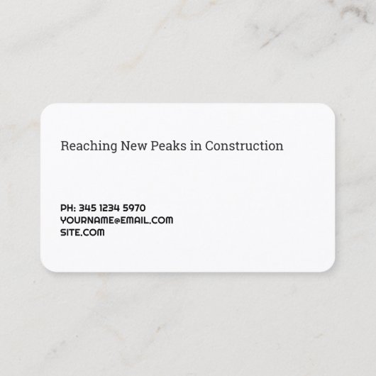 Carte De Visite Grue de construction (Dos)