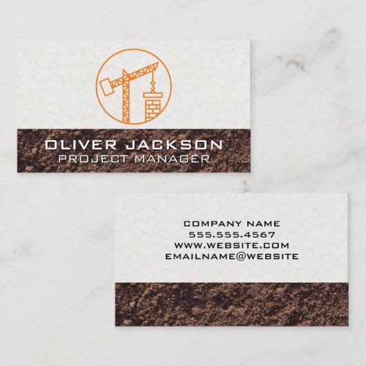 Carte De Visite Grue de construction | Jetée (Devant / Derrière)