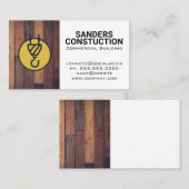 Carte De Visite Grue de construction | Panneaux en bois (Devant / Derrière)