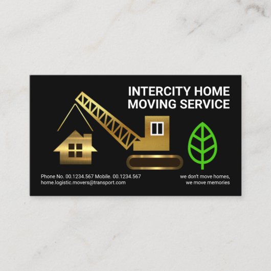 Carte De Visite Grue d'or Creative Moving Home Transport (Devant)