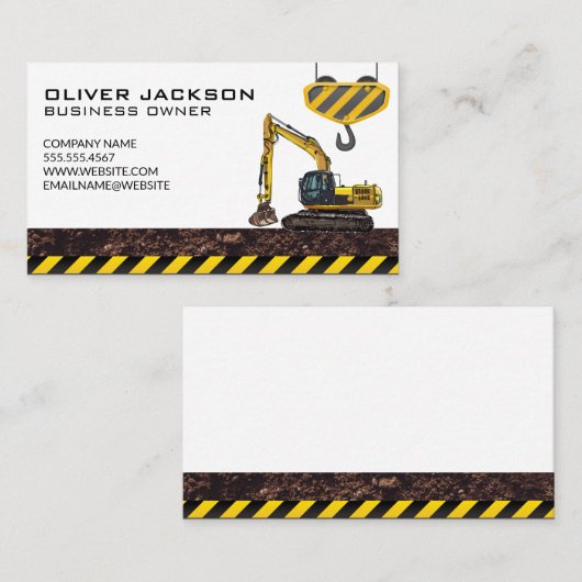 Carte De Visite Grue du véhicule de construction (Devant / Derrière)