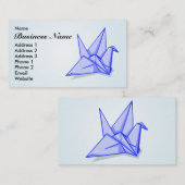 Carte De Visite Grue en papier Arts et Artisanat (Devant / Derrière)