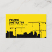 Carte De Visite Grue gratte-ciel Bâtiments Silhouette graphique (Devant)