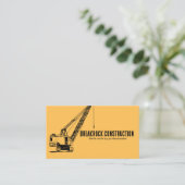 Carte De Visite Grue noire Jaune Style Illustratif Construction (Debout devant)