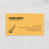 Carte De Visite Grue noire Jaune Style Illustratif Construction (Dos)