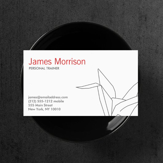 Carte De Visite Grue Origami moderne créative