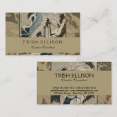 Carte De Visite Grues sur un pin couvert de neige Hokusai (Devant / Derrière)